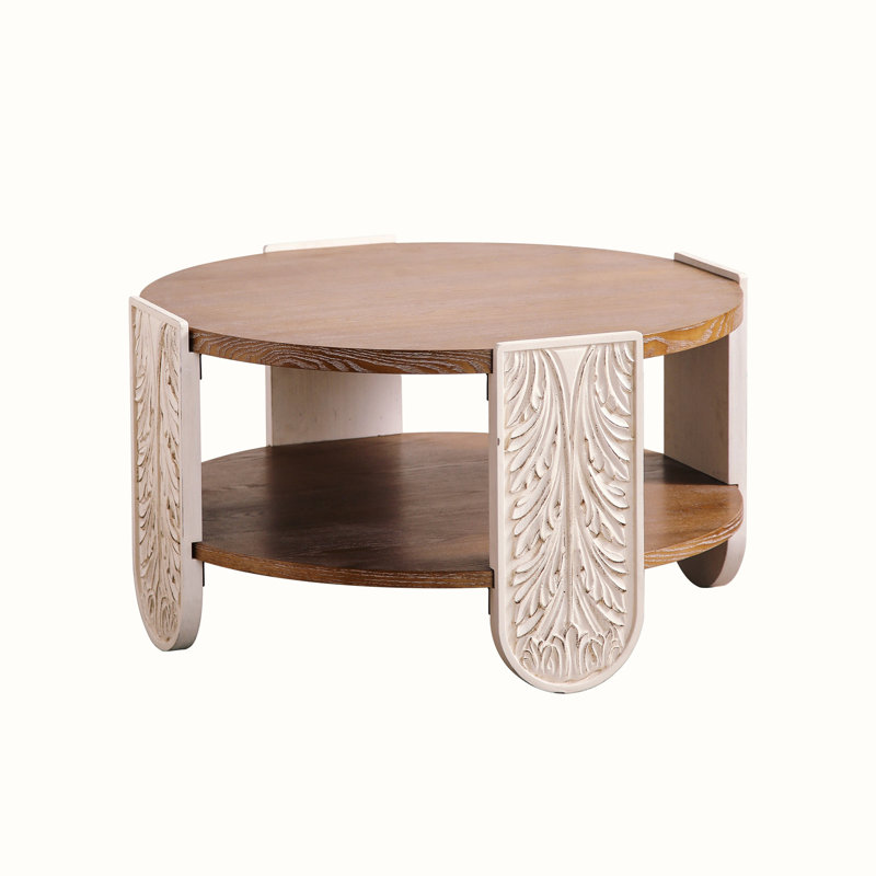 Table basse en bois sculpté, table de bout rétro avec rangement double couche, petite table d'appoint pour le salon, table de chevet de style palais pour les petits espaces
