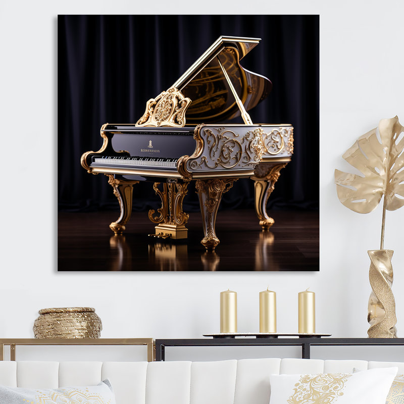 «Baroque Piano Brilliance II», reproduction sur toile, Toile tendue, H 36 po x l 36 po