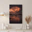 Voilier sur la rivière sous des nuages ​​d'orage orange et gris flamboyants - Tableau mural sur toile-1003207354
