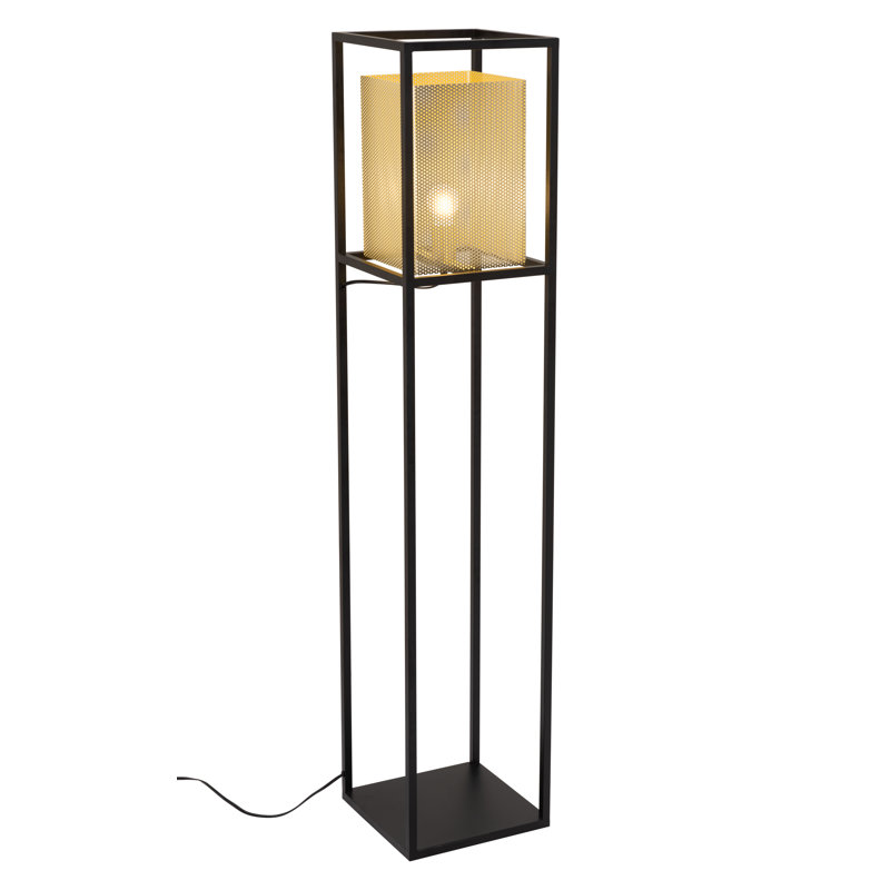 Lampe sur pied dorée et noire