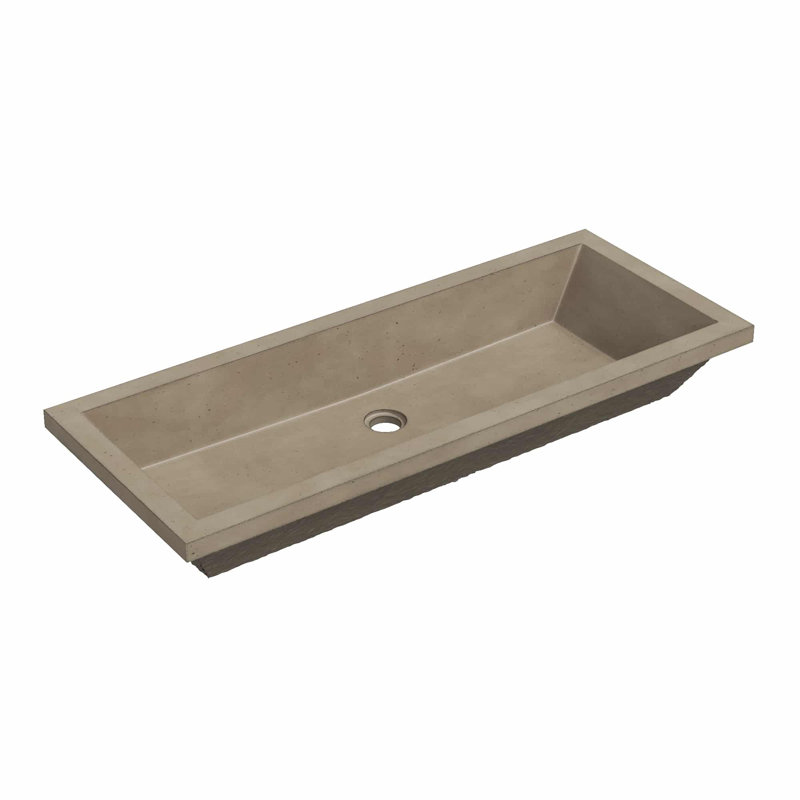 Arcata 36" Undermount Concrete Trough Bathroom Sink, Earth