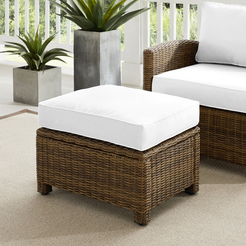Repose-pieds d'extérieur avec coussin Regina, Sable, Brun