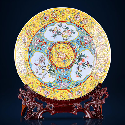 Plaque décorative en céramique émaillée - Présentoir artisanal