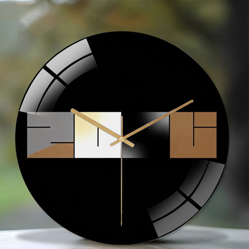 Horloge murale 12 po 1226 | Mouvement à quartz silencieux, Gris / brun / dégradé