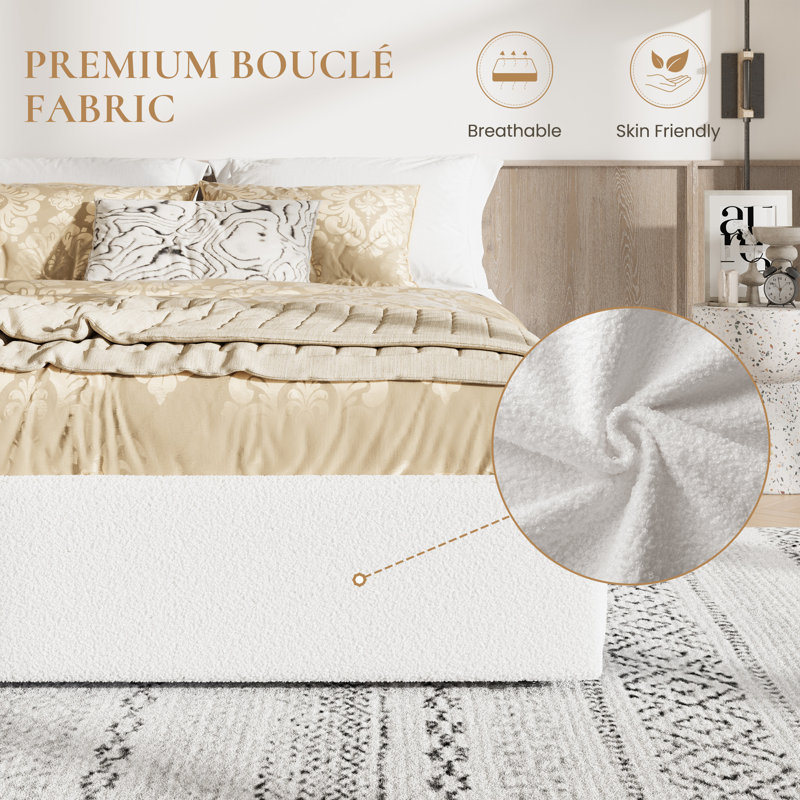 Lit plateforme moderne avec 4 tiroirs verrouillables, aucun sommier nécessaire, Double