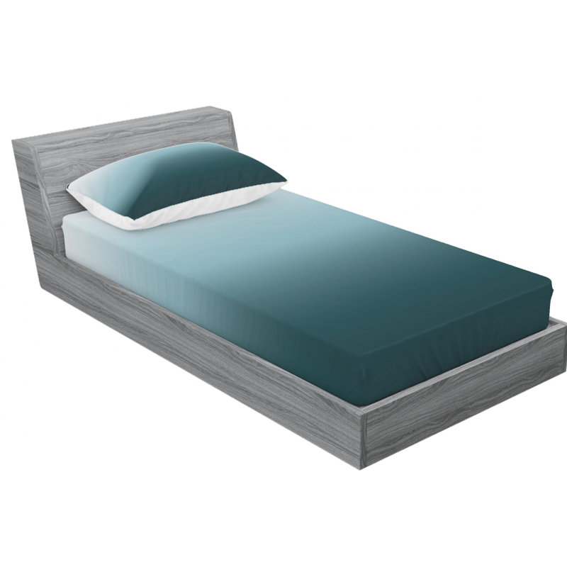 Microfiber Ombre Sheet Set, Twin Sheet Set with Fitted Sheet, Teal/Blue