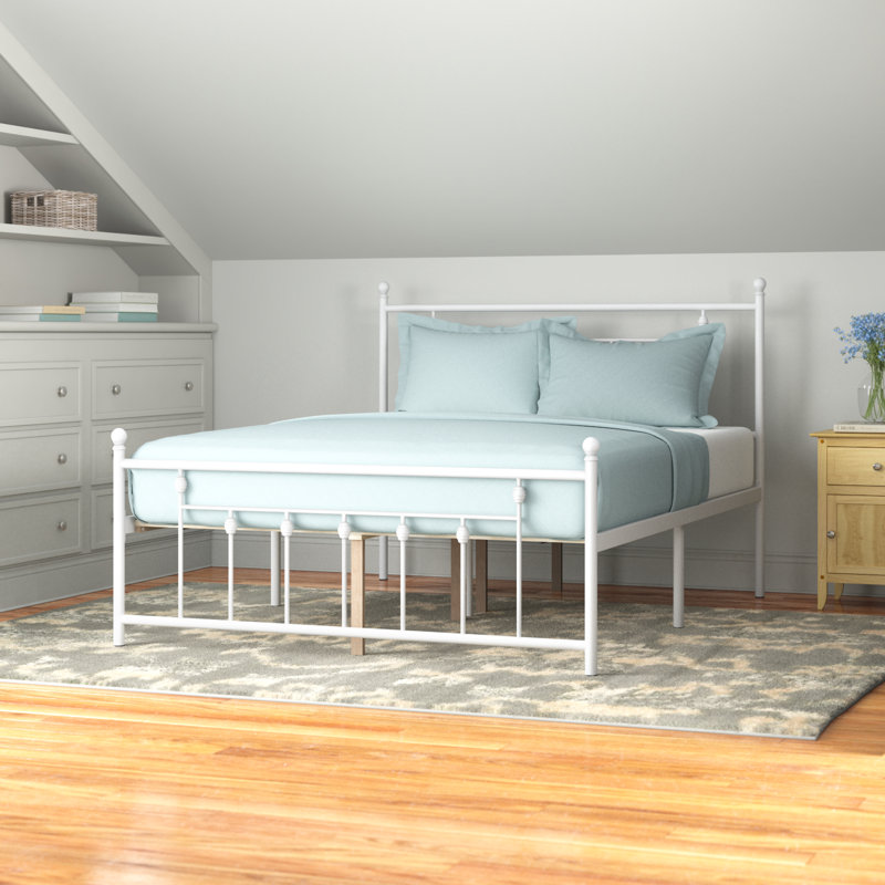 Alderson Metal Open-Frame Bed, White, Twin