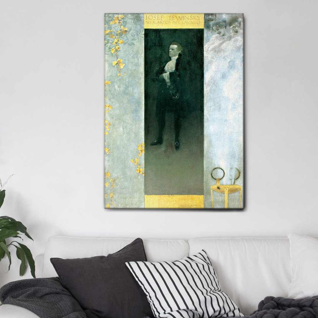 Leinwandbild Portrait of Actor Josef Lewinsky von Gustav Klimt