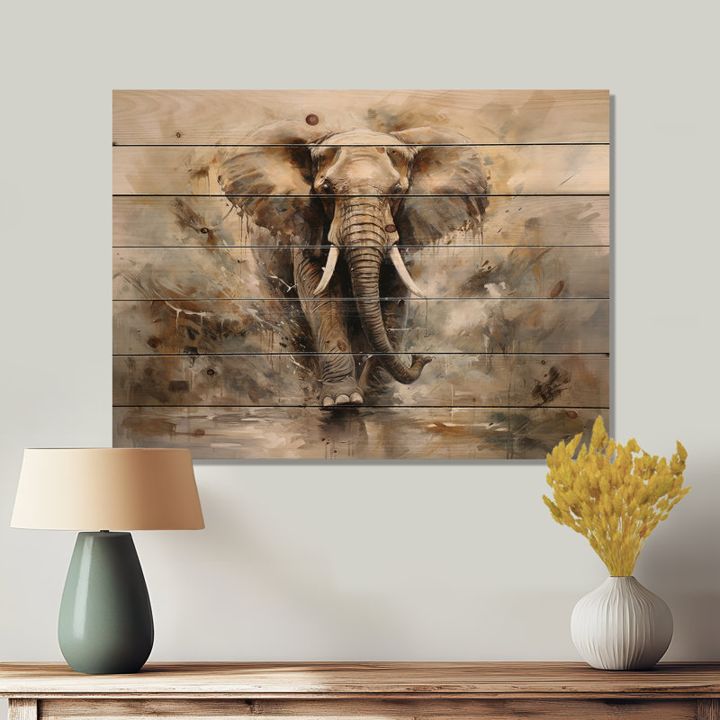 Topi - Animaux, impression sur bois de pin naturel, H 34 po x l 44 po