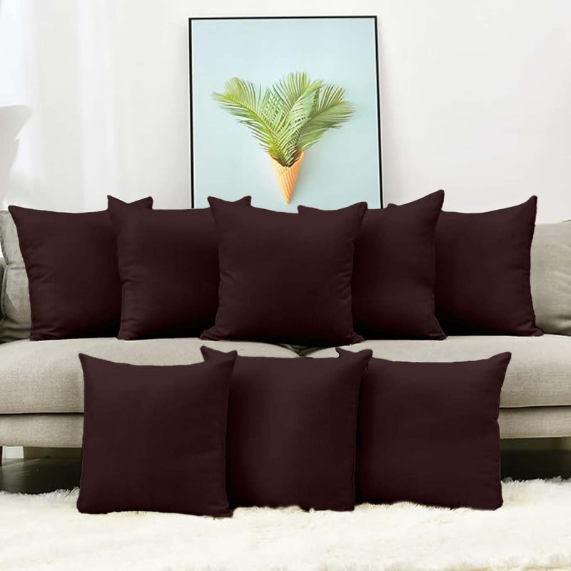 Aldino Square Throw Cushion Pad, Brown