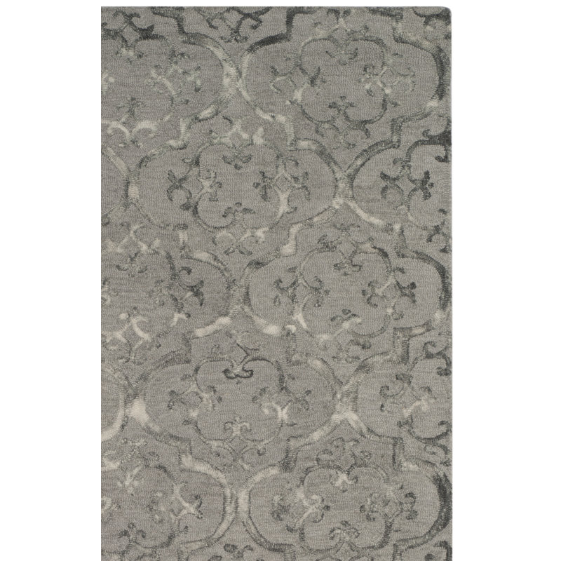 Oakton Hand Tufted Wool Floral Rug, Rectangle 3' x 5'