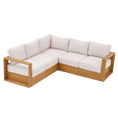 Emmett 5-Person Eucalyptus Modular Patio Sectional