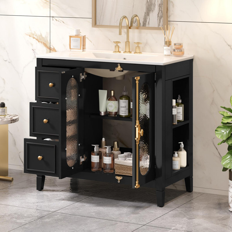 Ensemble de meuble-lavabo simple 36 po avec lavabo sur pied 36 po