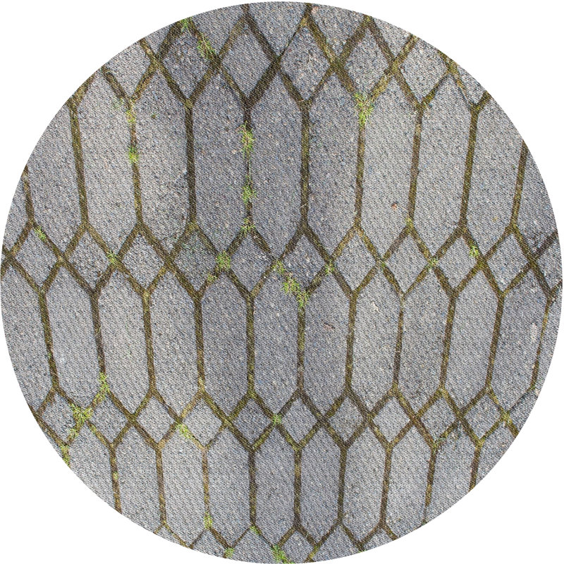 Tapis gris Power Loom, Rond 8 pi