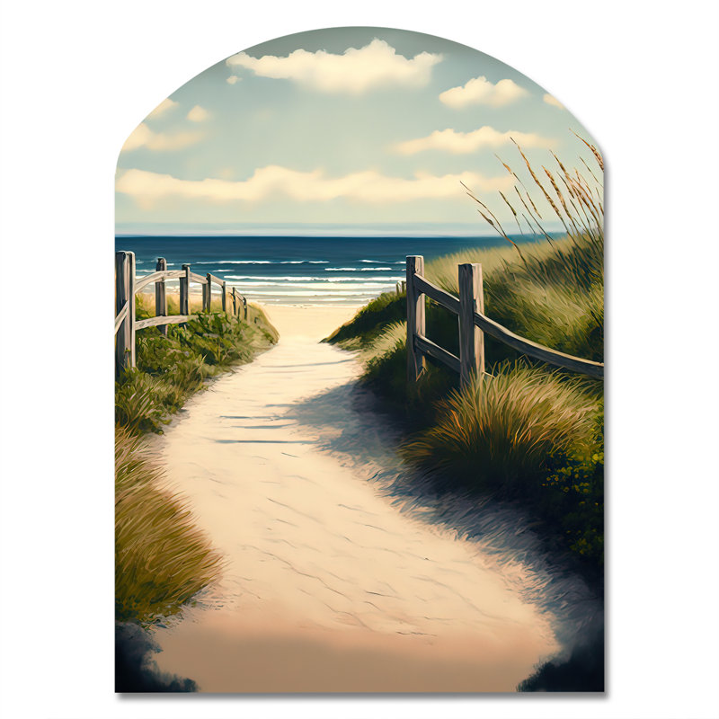 Sabatino - Coastal Beach Arch Shape Metal Wall Sculpture, 34" H x 25" W