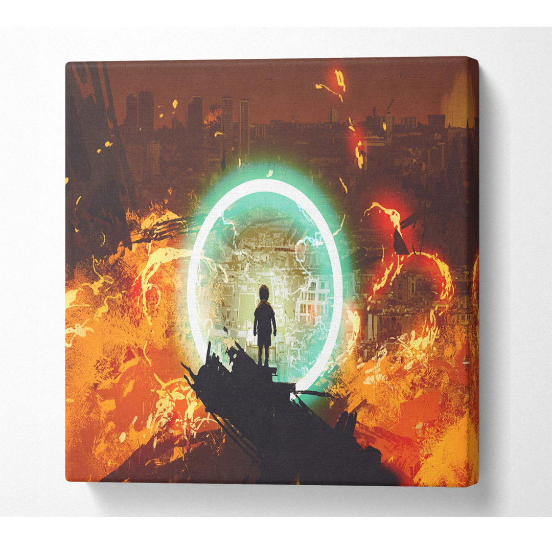 Der Neon-Ring des Feuers - Kunstdrucke auf Leinwand - Wrapped Canvas