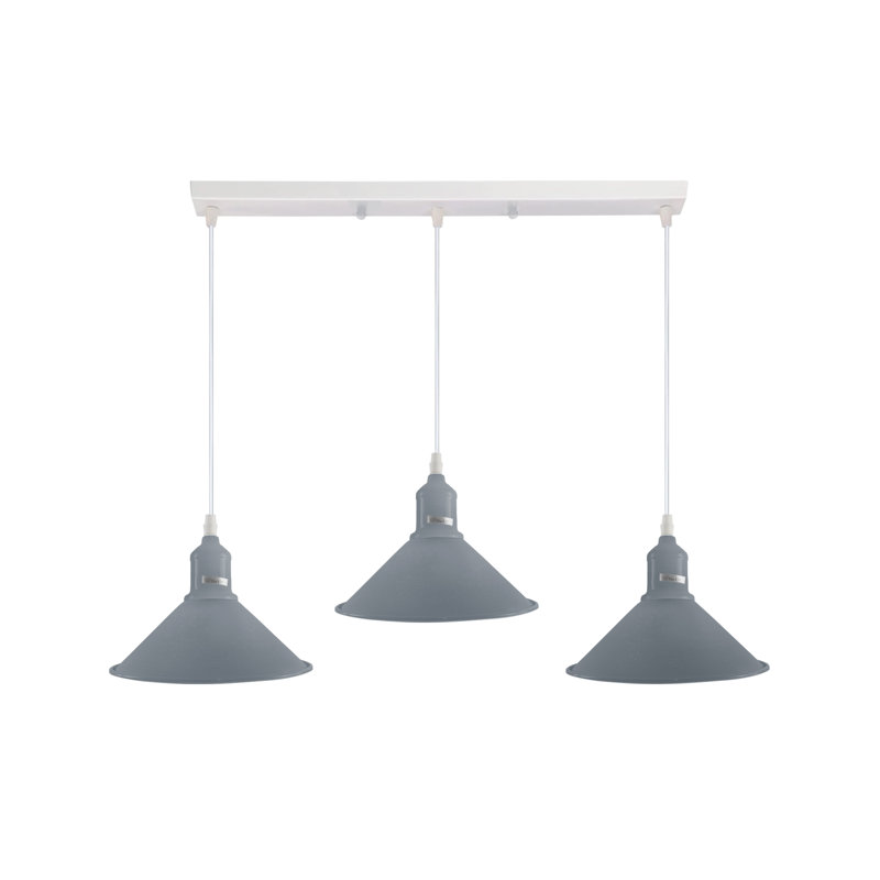 Dutcher 3 - Light Silver Kitchen Island Pendant, Grey, No
