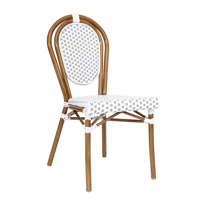 Chaises Paris empilables Cloquet, Blanc / gris / naturel, 1