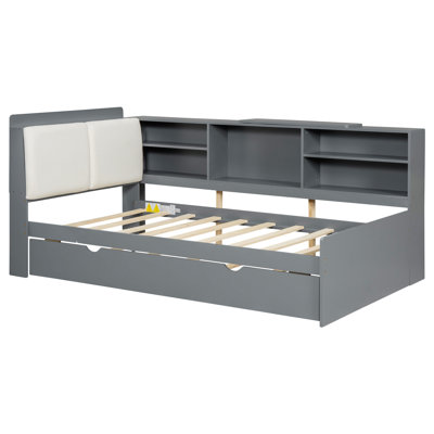 Wood  Platform Bed With Trundle