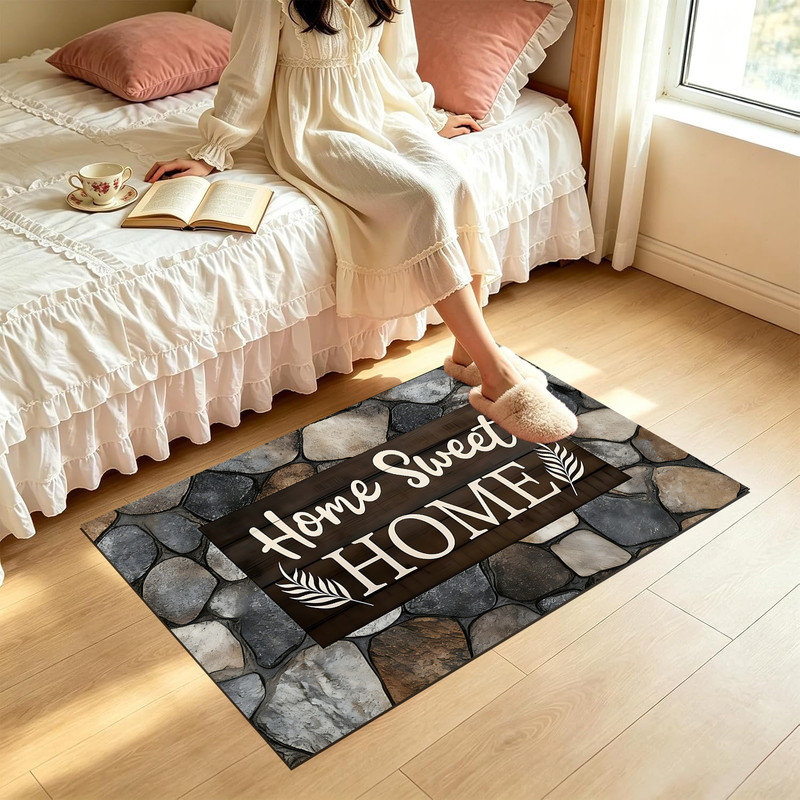  Tapis d'entrée antidérapant pour l'extérieur, 24 po x 36 po, Farmhouse home Sweet, Maison de campagne douce, 24 po x 36 po