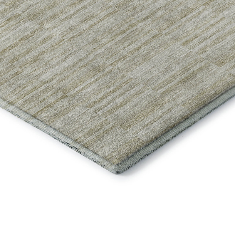 Premium Machine Washable Prisco Taupe Rug, Rectangle 2'6" x 3'10"