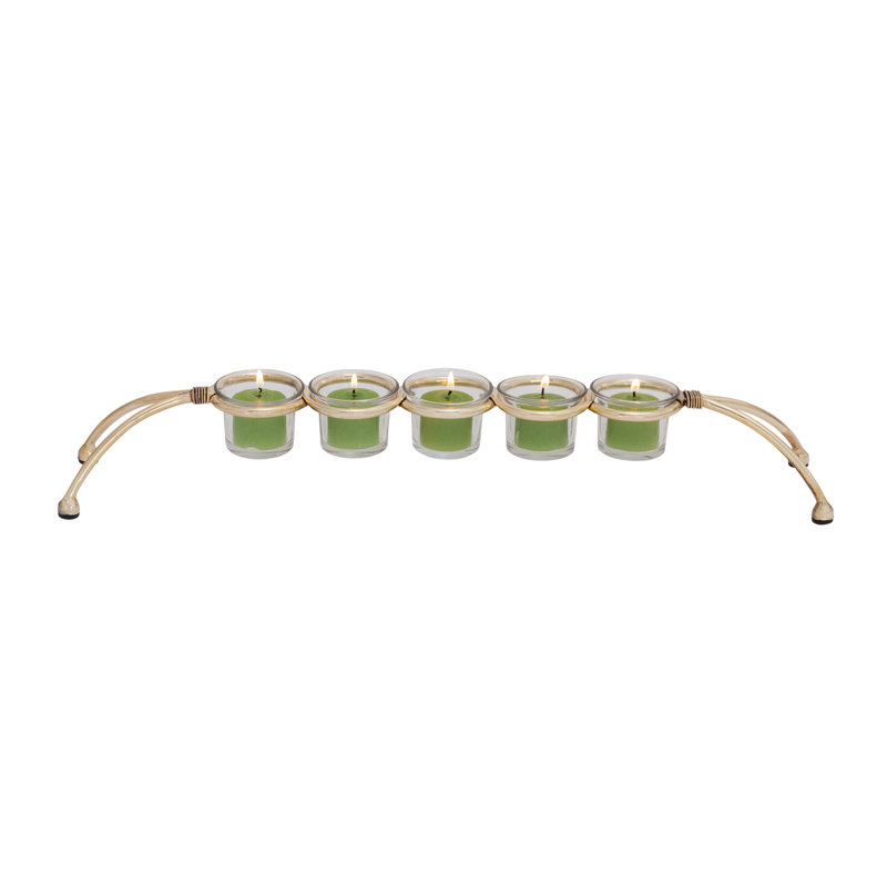 Candélabre en métal et verre