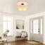 Plafonnier semi-encastré 3 lumières en lin tambour moderne-901382556