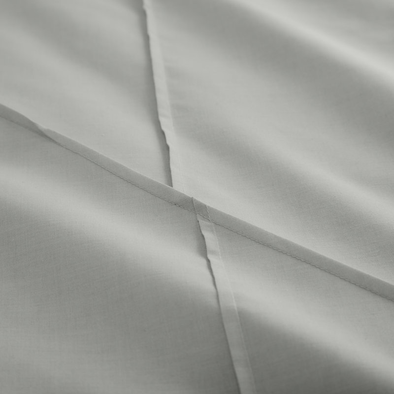 Abana Polyester Solid Colour Duvet Cover Set with Pillowcases, Grey, King Duvet Cover - 2 Standard Pillowcases