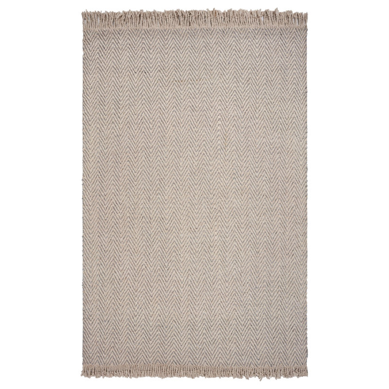 Tapis à chevrons en laine tissé à la main Hogan, Rectangle 5 pi x 8 pi