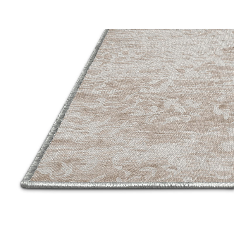 Machine Washable Beige Area Rug GSIX03584, Square 4'