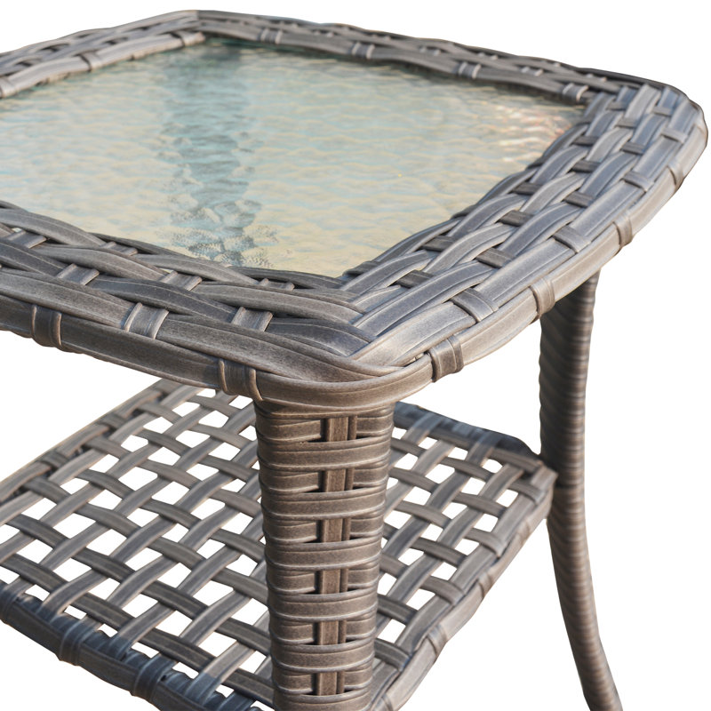 Floson Glass Coffee Table, Gray