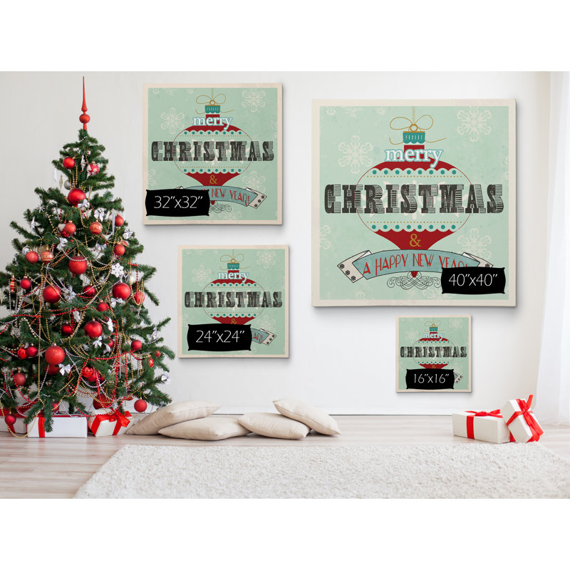 «RetroTidings», reproduction d'art textuel, H 40 po x l 40 po x P 1 po, Toile tendue