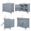 Chariot de cuisine d'extérieur modulaire 2 pièces avec évier en acier inoxydable, armoires de rangement, ensemble de drain et égout-126280962