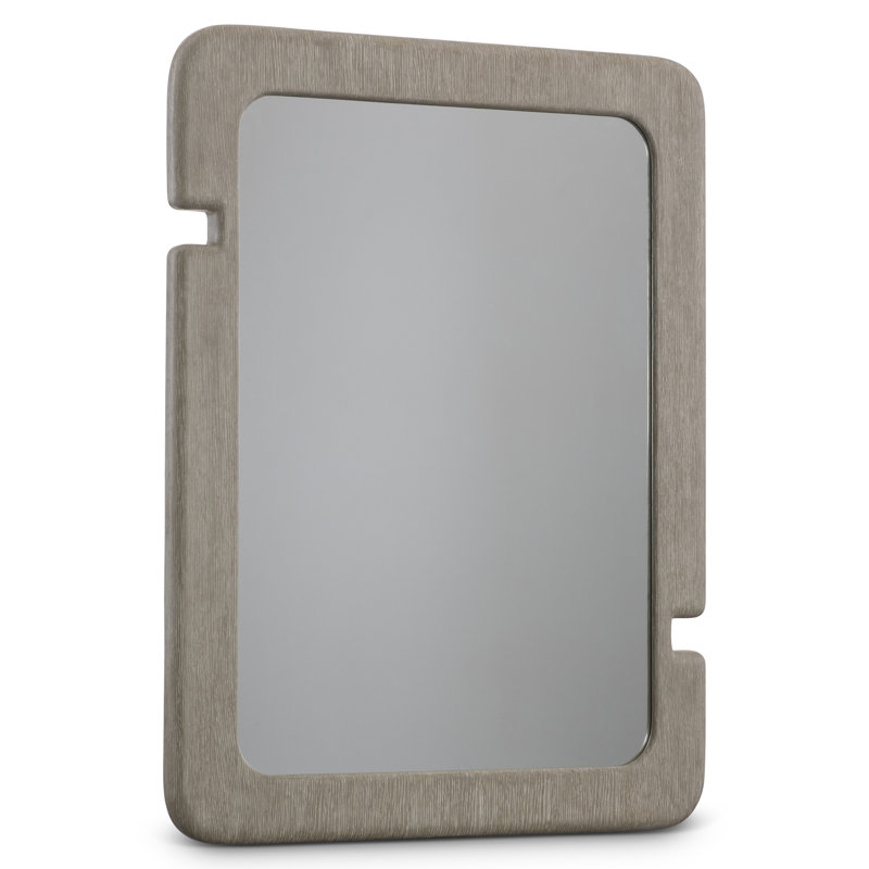 Clay Finish Rectangular Woodgrain Wall Mirror