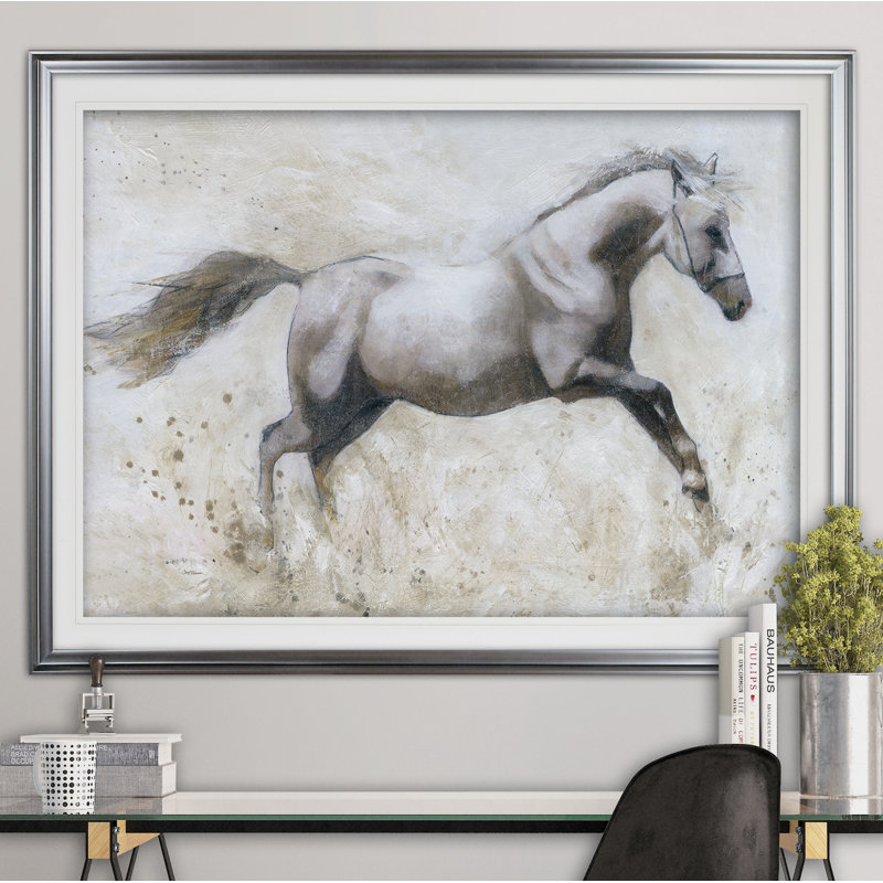 " Gallop ", Silver, 30" H x 40" W x 1.5" D