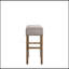 Tabouret à hauteur de comptoir Martha II en lin brun clair et chêne vieilli (ensemble de 2)