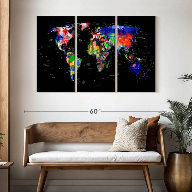 Aliaz Geometric Map, 32" H x 50" W