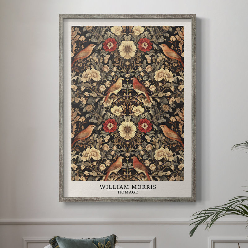 WM MORRIS Series CCCXCVII Framed Print - Solid Wood, 11" H x 9" W