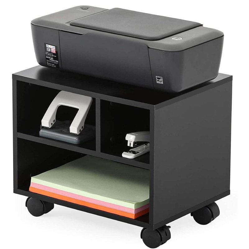 15.35'' W Printer Stand with Wheels