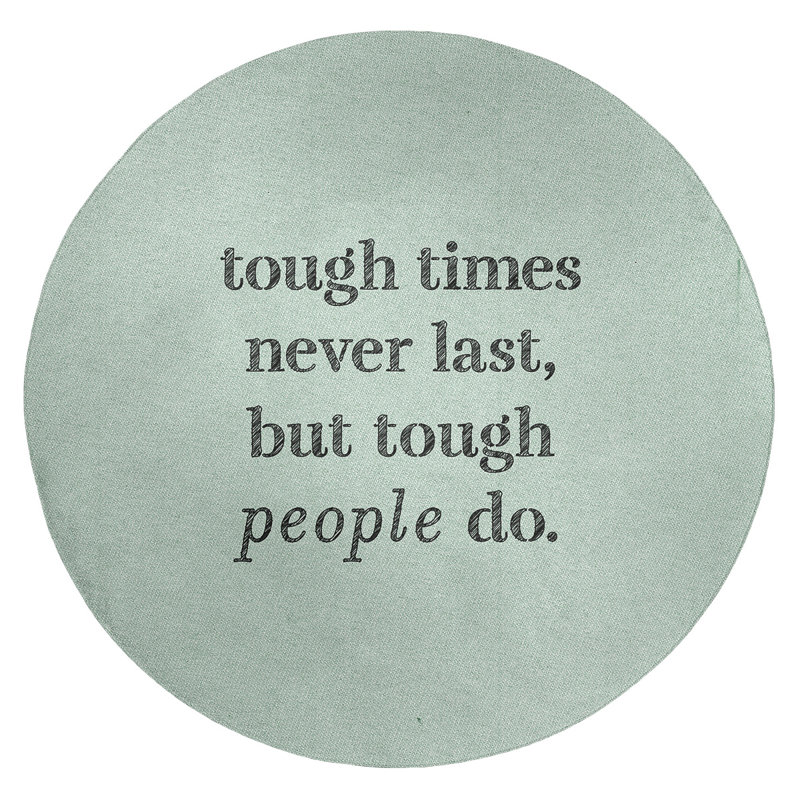 Tapis en chenille de polyester Quotes, Rond 5 pi