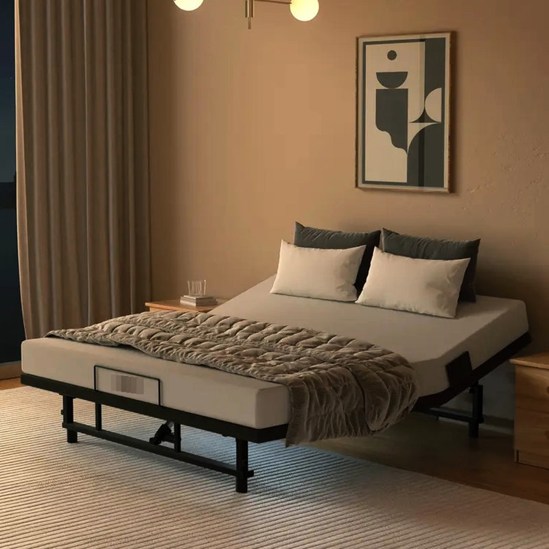 Adjustable Metal Bed Frame For Queen, Remote - Controlled, Zero Gravity, C Charging, Quiet Operation, Suitable Mobility Issues Queen With Gravity Function, Head And Foot, Dual Motors, Modern Design