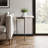 Side Table with Agate Top and Gold Metal Base, C-Shaped End Table for Living Room, Modern Accent Table, 24"-1600334079