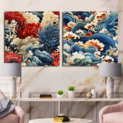 Vansant - Ensemble de 2 collages carrés de paysages abstraits
