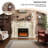 73.23"White Solid Wood Fireplace Mantel-1165350582