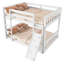 Lit simple superposé au-dessus du sol avec rampe d'escalade, blanc - Barrières de sécurité modernes pour chambre à coucher, option confortable-1989055824