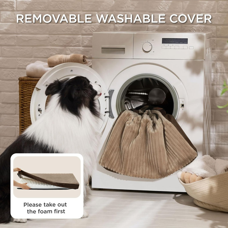 Lit pour chien ComfyFleece Cosy Crate, XL (H 4 po x l 47 po x P 29 po), Café/crème