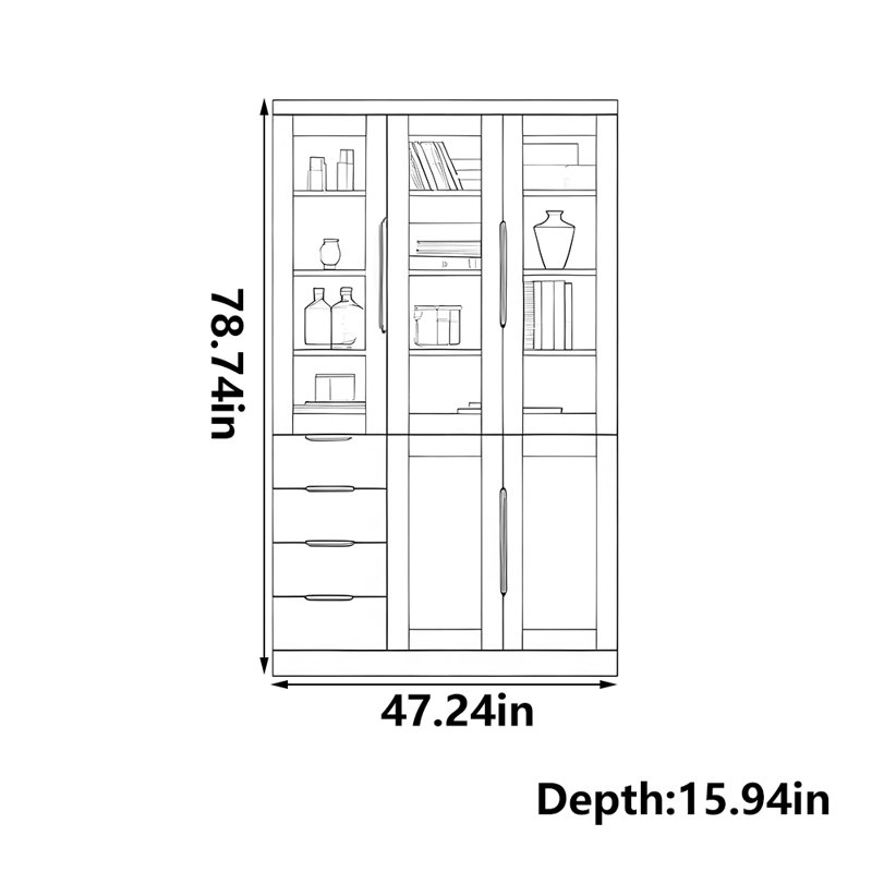All solid wood bookcase