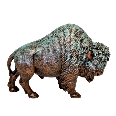Figurine de sculpture de bison en résine rustique Western