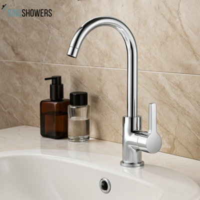 Juno Commercial Chrome Finish Deck Mounted Single Handle Kitchen Faucet