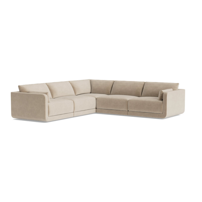 Eva Modular Sectional, Velvet - Beige
